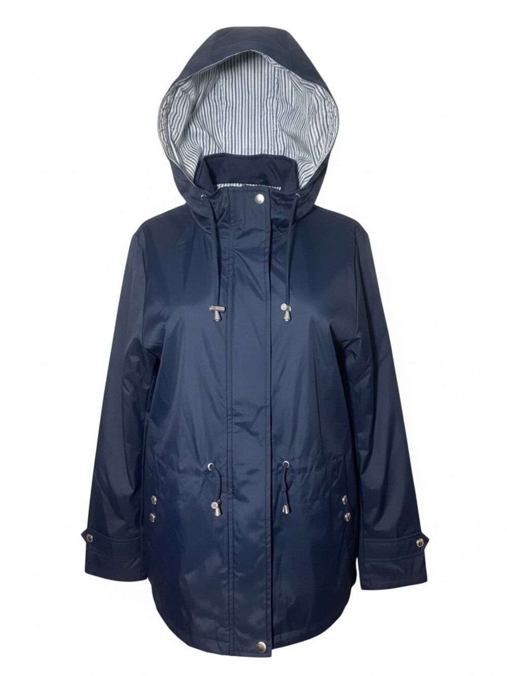 Weatherproof Navy Blue Rain Jacket With Hood Size Medium NWT